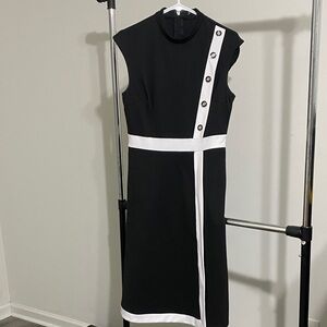 New York & Company Black Dress with White Trim